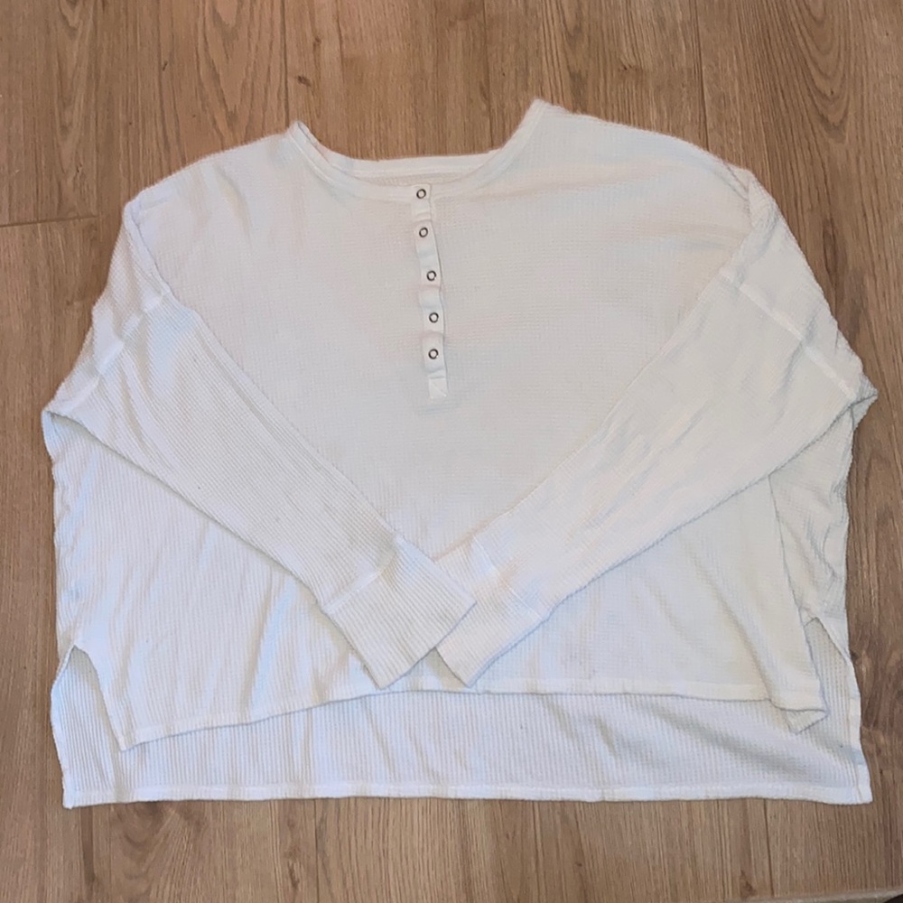 Aerie OFFLINE White Henley T-Shirt